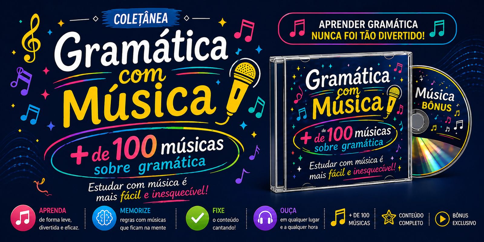 Gramática com Música — +100 músicas sobre gramática